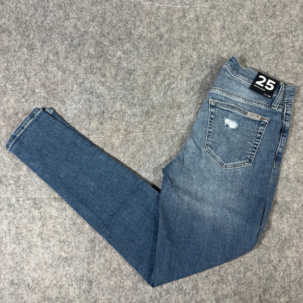 Joe's Jeans Womens Skinny Ankle Distressed Medium Wash Denim Size 25 JCLBSTRE